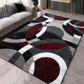 Gray Geometric Block Pattern Area Rug – Non-Slip Modern Minimalist Mat for Living Room & Bedroom, 6 Colors & 5 Sizes