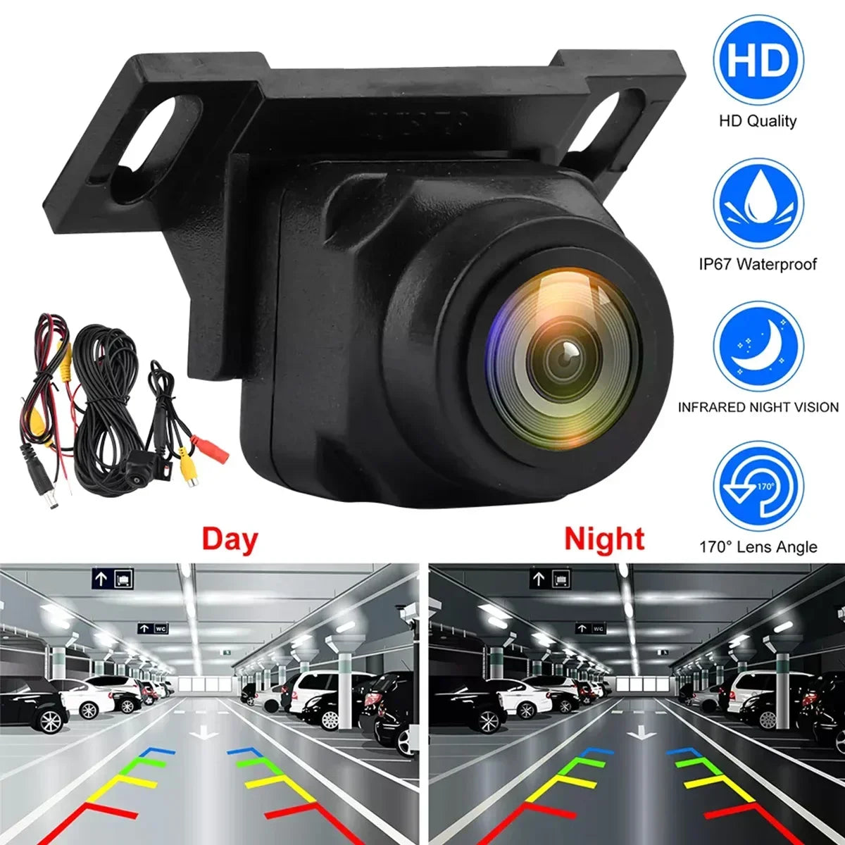 1080P Car Backup Camera – 170° Wide Angle, Night Vision, Waterproof, Anti-Interference Parking Camera