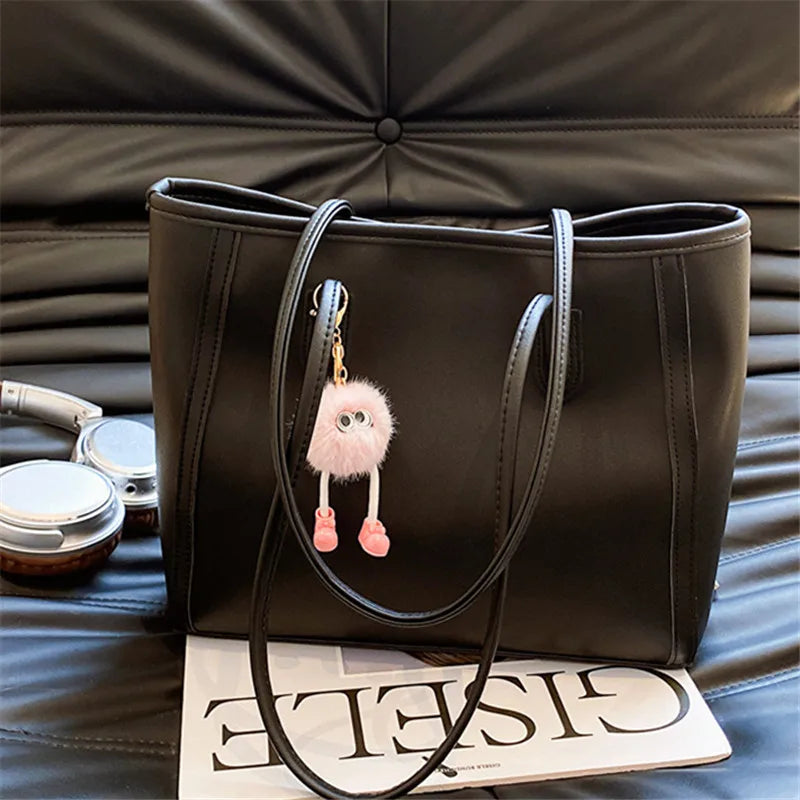 FXZLLQ Korean Style PU Leather Underarm Tote Shoulder Bag – Versatile Casual Handbag for Women Daily Use