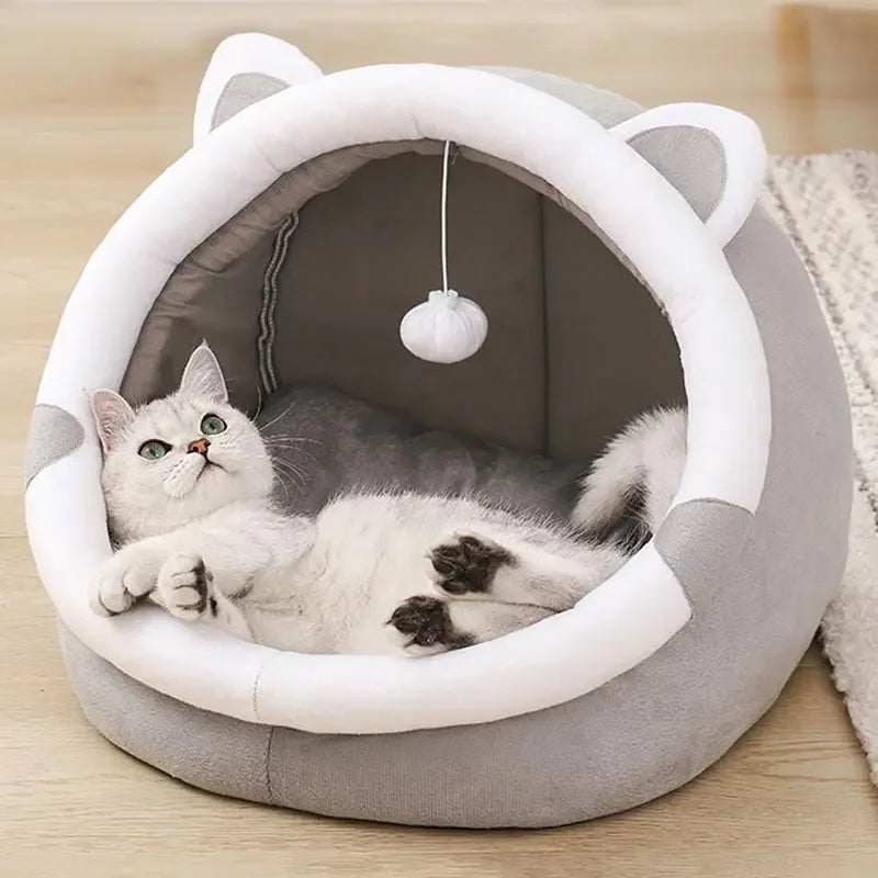 Self-Warming Foldable Pet Tent Cave Bed