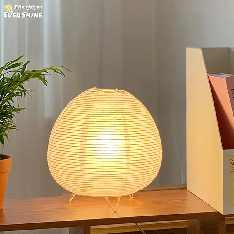 Rice Paper Table Lamp – White Lantern Design