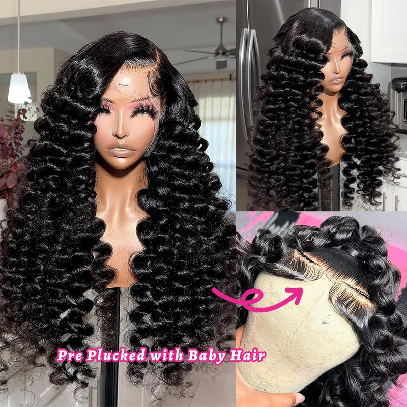 30–40 Inch Loose Deep Wave Lace Front Wig | 13x4 13x6 5x5 HD Lace 250 Density Brazilian Human Hair