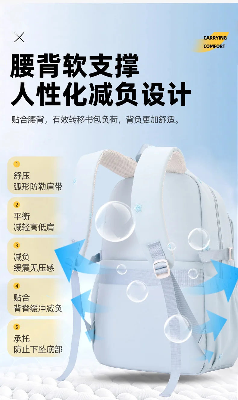 Girls School Backpack – Nylon Everyday Book Bag