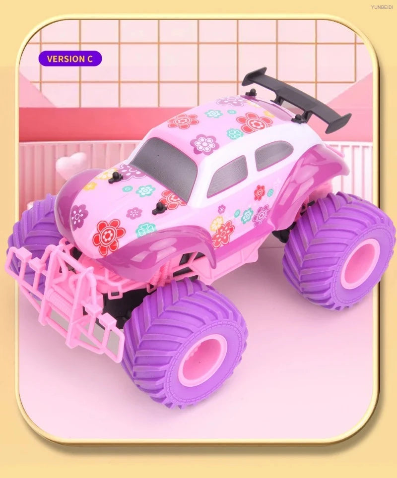 1:16 Pink Remote Control Car 2.4G_Hz Spray Music Light DIY Sticker Racing Car 1:18 Climbing Off-road Toy Car Kids Festival Gifts