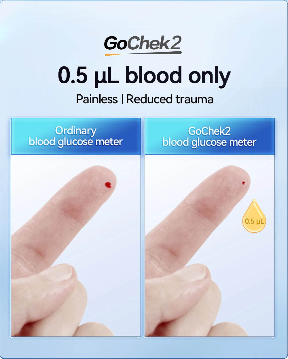 Microtech Gochek2 Blood Glucose Meter – 110 Test Strips & Lancets Included for Diabetes Testing