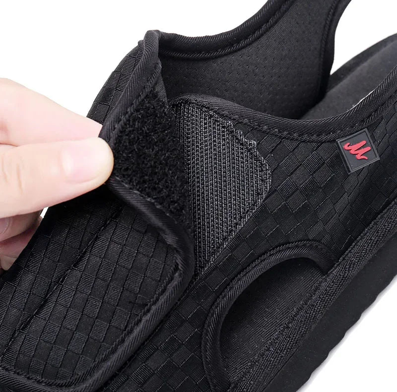 Diabetic Walking Sandals – Breathable Anti-Slip Adjustable Hook & Loop Shoes