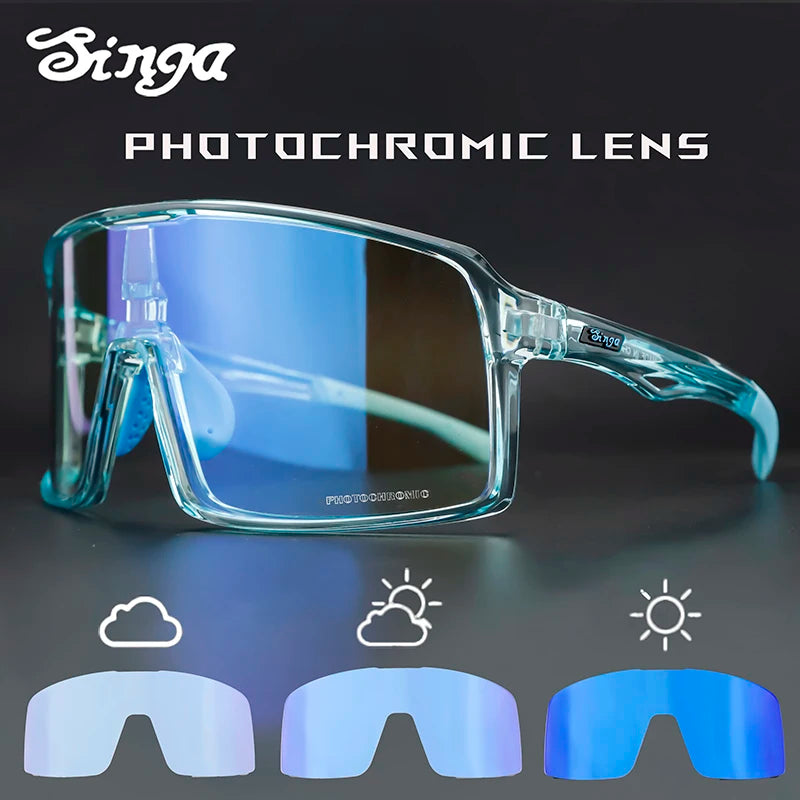Singa Photochromic Cycling Sunglasses | UV400 Running Bicycle Outdoor Sports Eyewear