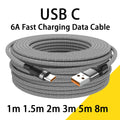 Charge Faster. Reach Further. — USB-A to USB-C 6A Super Fast Charging Braided Cable | 1m, 1.5m, 2m, 3m, 5m & 8m, CE Certified