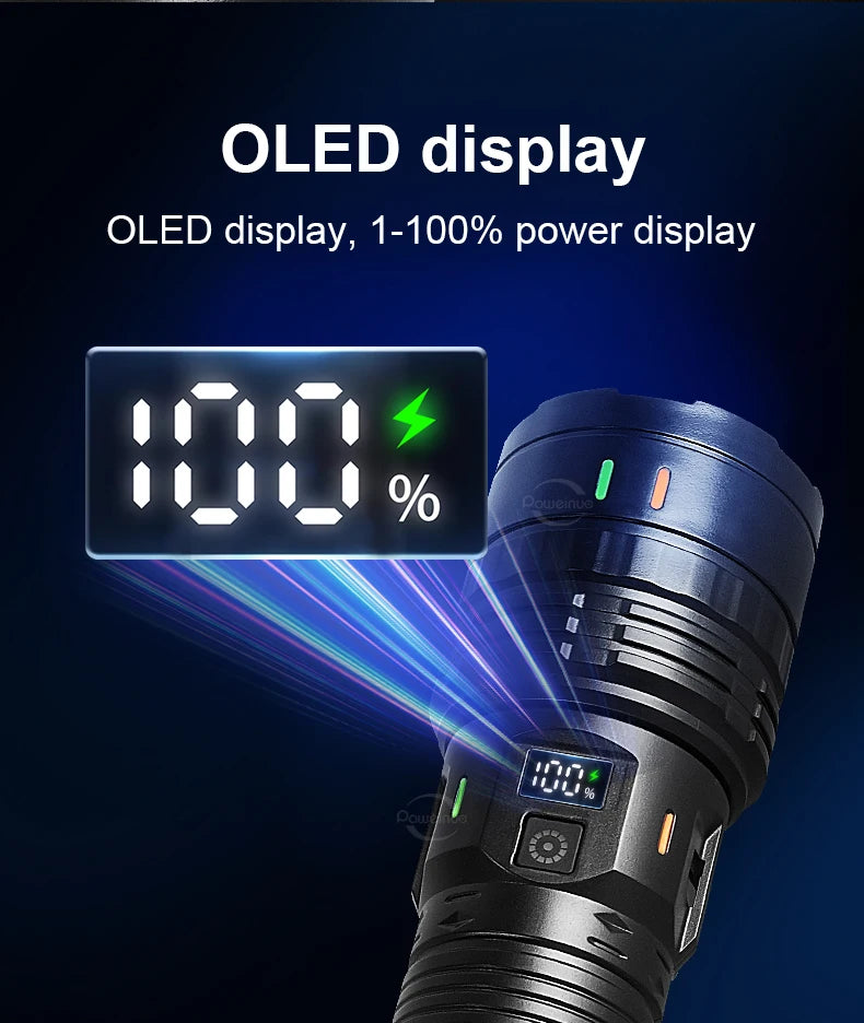 Ultra Bright Long Range LED Tactical Flashlight – Rechargeable Portable Camping Lantern