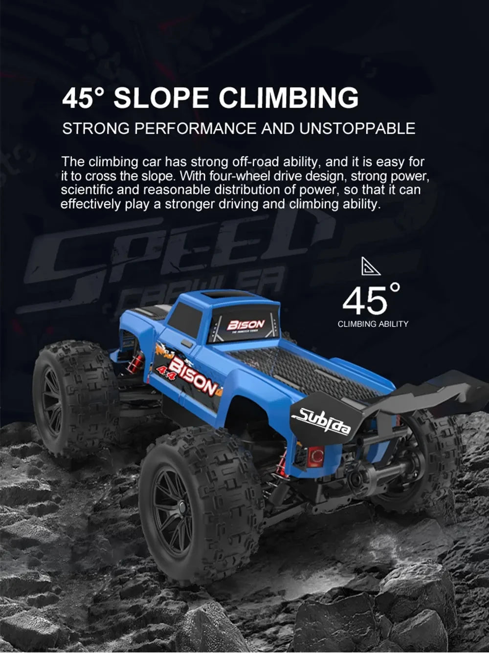 50KM/H 1:16 Scale 4WD RC Car with LED Lights – High Speed Off-Road Buggy Truck