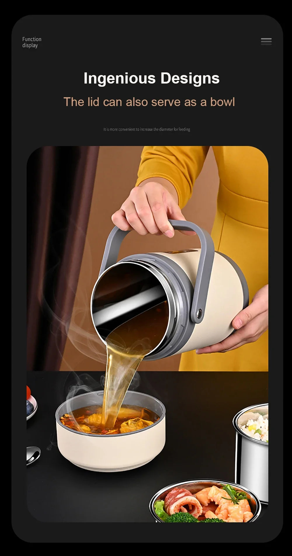 USB Heated Lunch Box – Stainless Steel 65°C Warmer