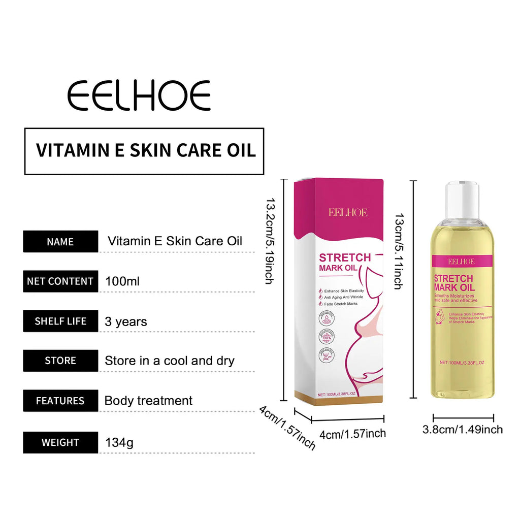 EELHOE Vitamin E Skin Care Oil — Pregnancy Stretch Mark Removal & Firming Collagen Body Oil 100ml