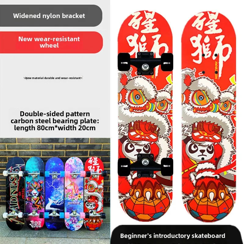 Pro All-Terrain Complete Skateboard – Aluminum Alloy & Carbon Fiber Deck, Beginner Longboard for Kids & Adults