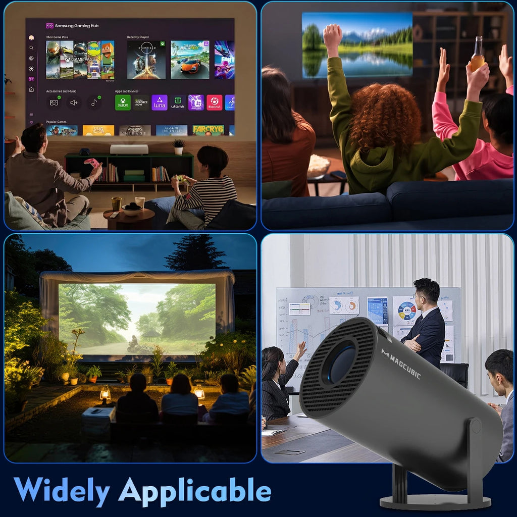 MAGCUBIC HY300 Pro Mini Projector – Android 14, 290 ANSI, WiFi 6, BT 5.4, 720P Native, Home Cinema