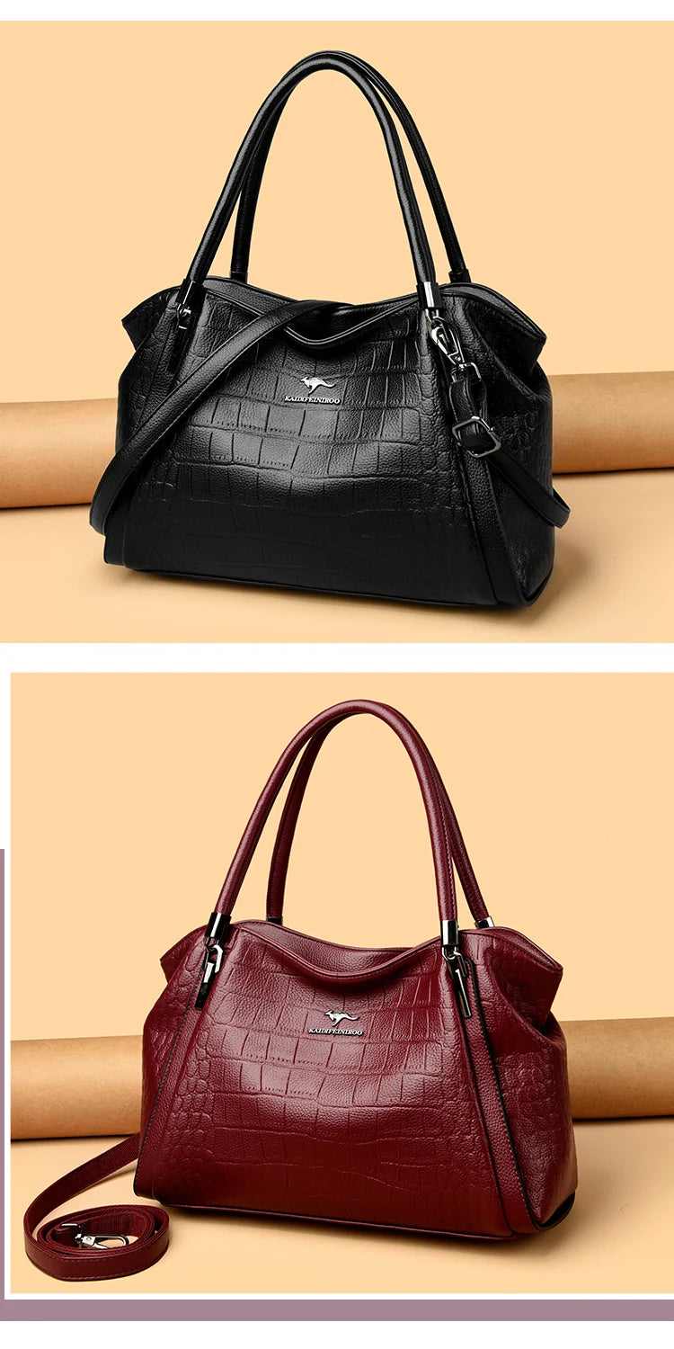 Luxury PU Casual Tote Shoulder Bag – Rivet & Sequin Designer Crossbody Handbag for Women