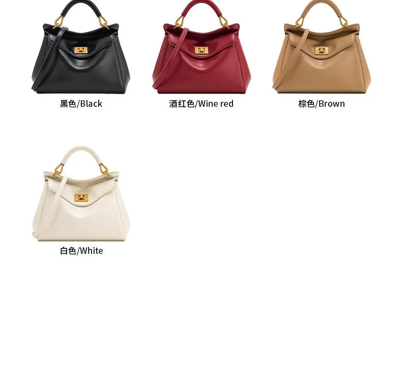 Lucia Lock PU Croco Shoulder Crossbody Bag – Luxury Light Fashion Tote for Women
