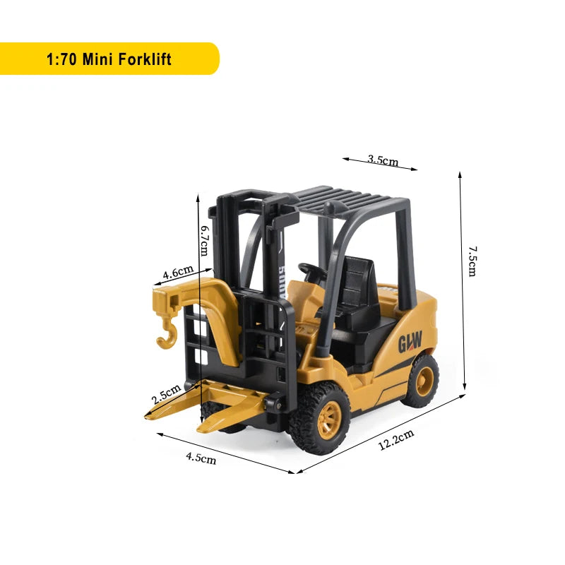 Die-Cast Engineering Vehicle Toy – Excavator, Crane, Bulldozer & Backhoe for Kids