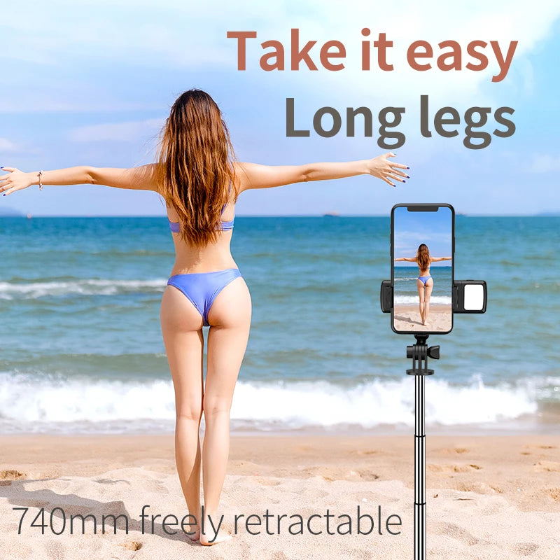Smartphone Tripod Selfie Stick with Bluetooth Remote