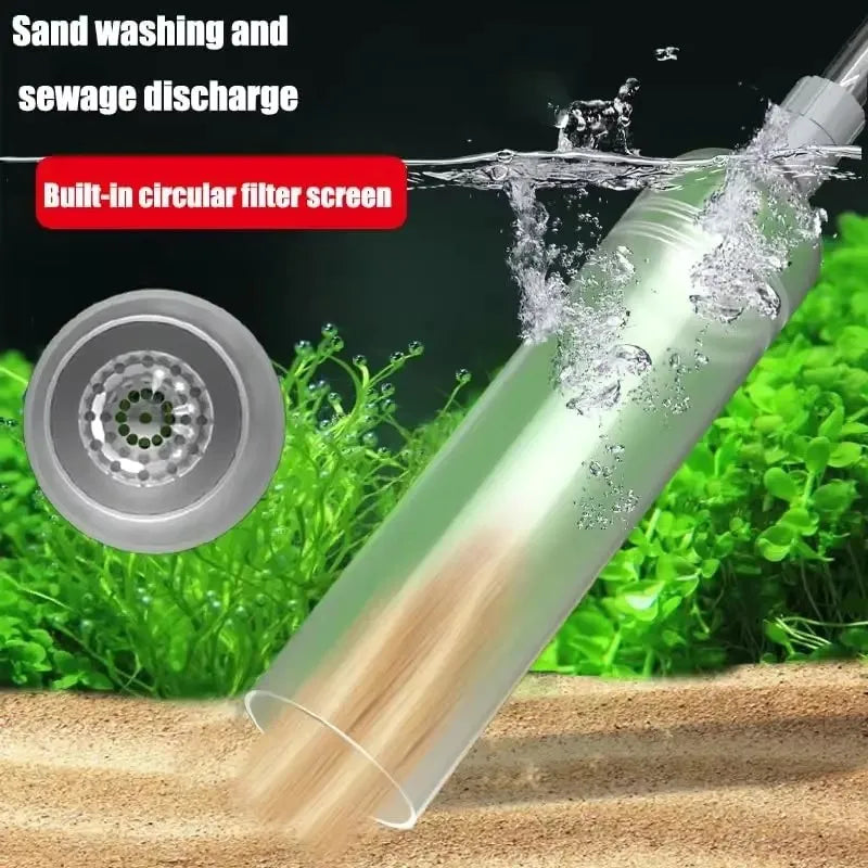 Fish Tank Siphon Vacuum – Gravel & Sand Water Exchanger Aquarium Cleaning Kit with Extension Tube