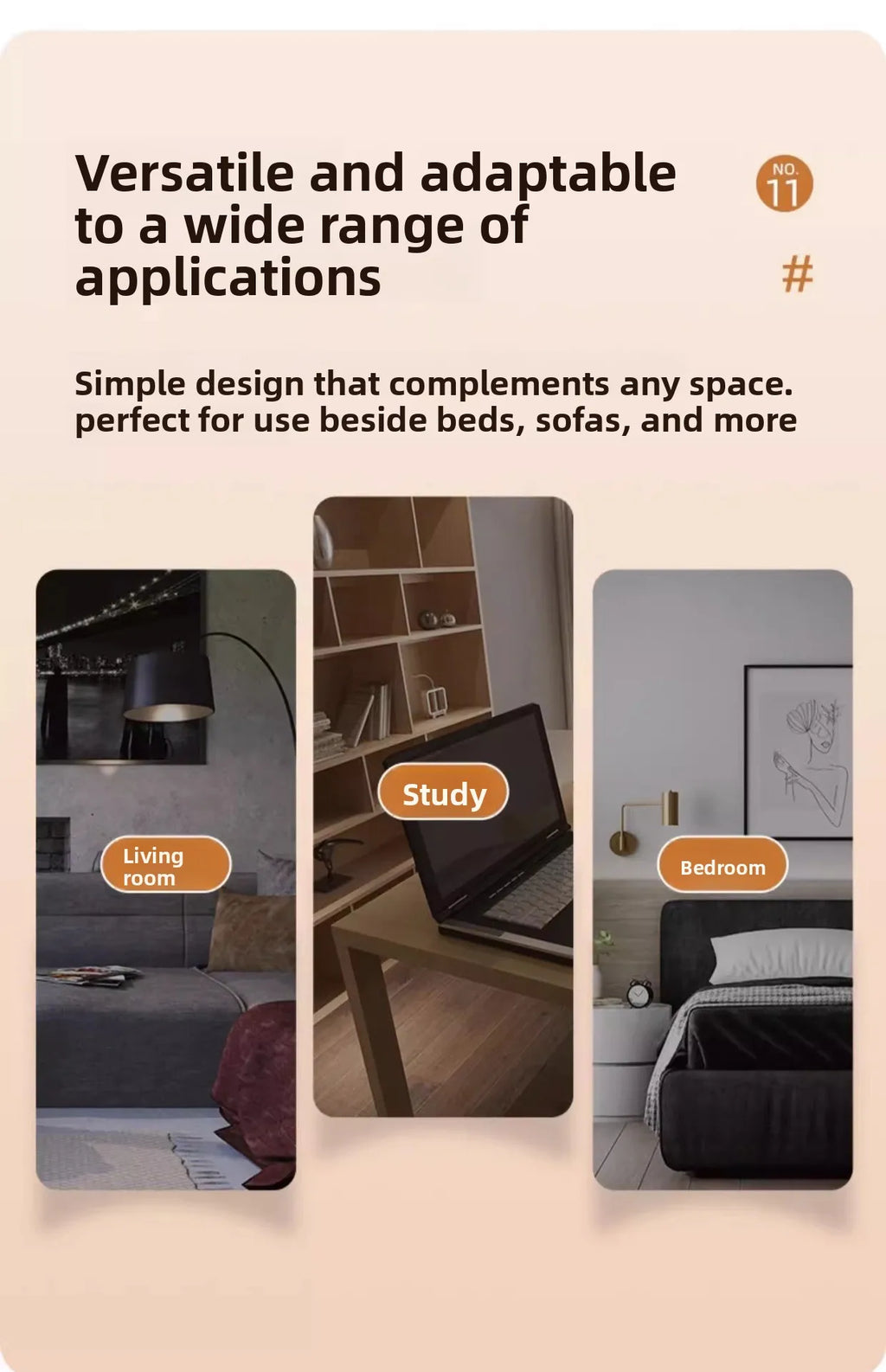 Bedside Laptop Holder & Reading Desk — Portable Bedside Table Board for Writing, Office & Computer Use