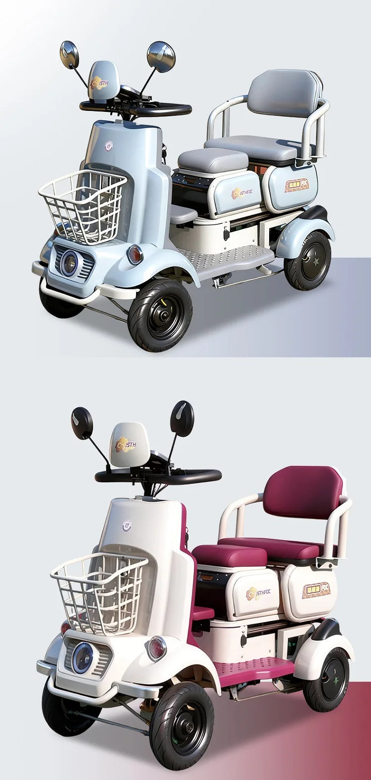 4-Wheel Mobility Scooter for Seniors, 650W Power Assist