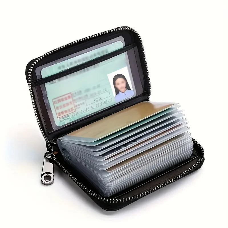 RFID Blocking Slim Card Holder Wallet – Minimalist Zipper Coin Pocket for Men & Women