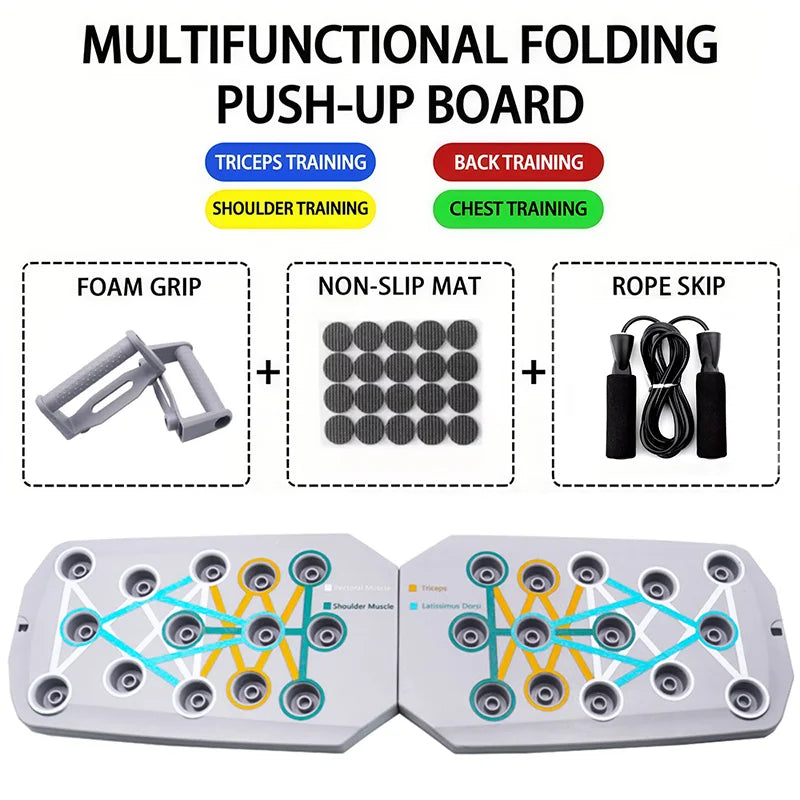 Push-Up Board Set – Portable Multifunctional Foldable Push-Up Bar for Chest, Arms, Back & Abs Training