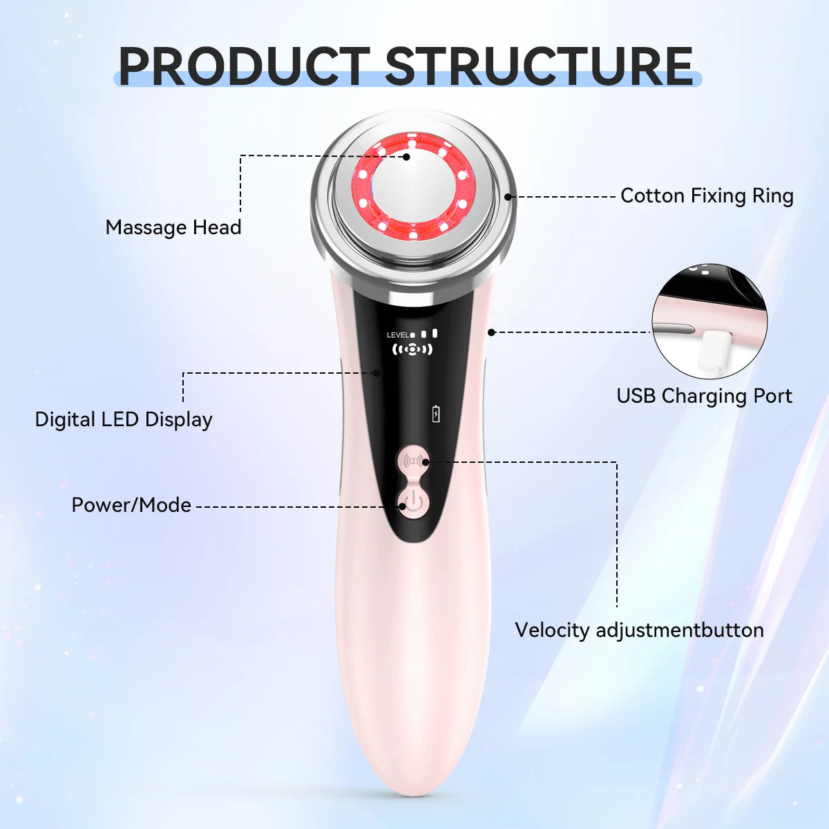 EMS Microcurrent Facial Massager – Portable Daily Skin Tightening, Lifting & Firming Beauty Device