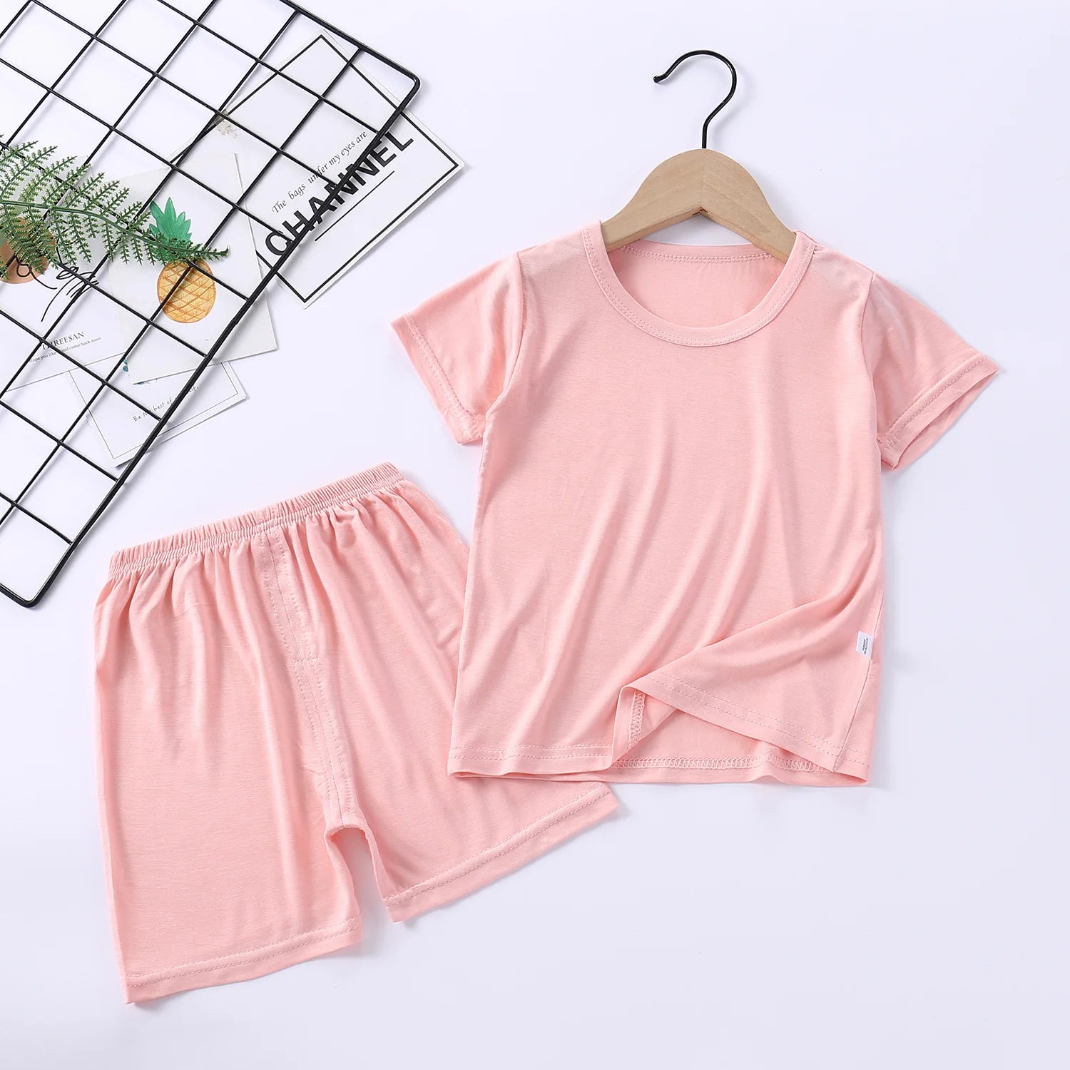 Baby Girls Modal Pajamas Set | Spring Summer Kids Homewear Nightwear Indoor Clothing