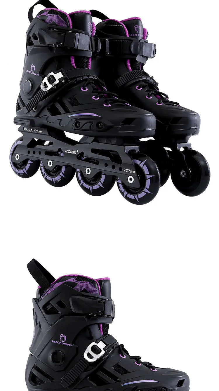Adult Professional Inline Roller Skates – Single Row Flat Skates for Men & Women