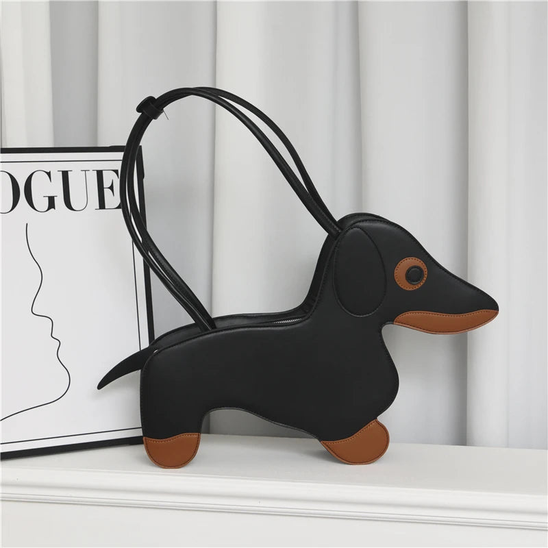 Sausage Dog Novelty TPU Tote Bag – Cute Doll Top Handle Shoulder Bag for Women