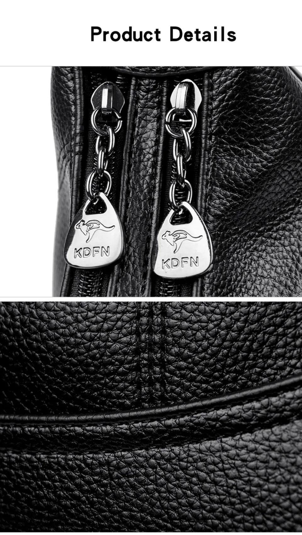VANDERWAH Genuine Leather Two-Layer Flap Shoulder Bag – Luxury Crossbody Messenger Handbag for Women