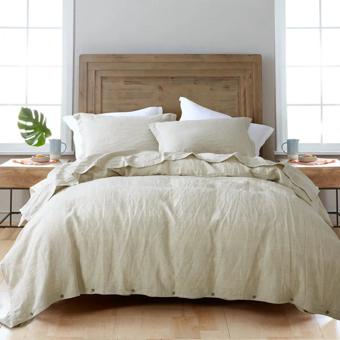 100% French Linen Duvet Cover – Natural Soft Quilt Cover, Queen & King, Breathable Bedding
