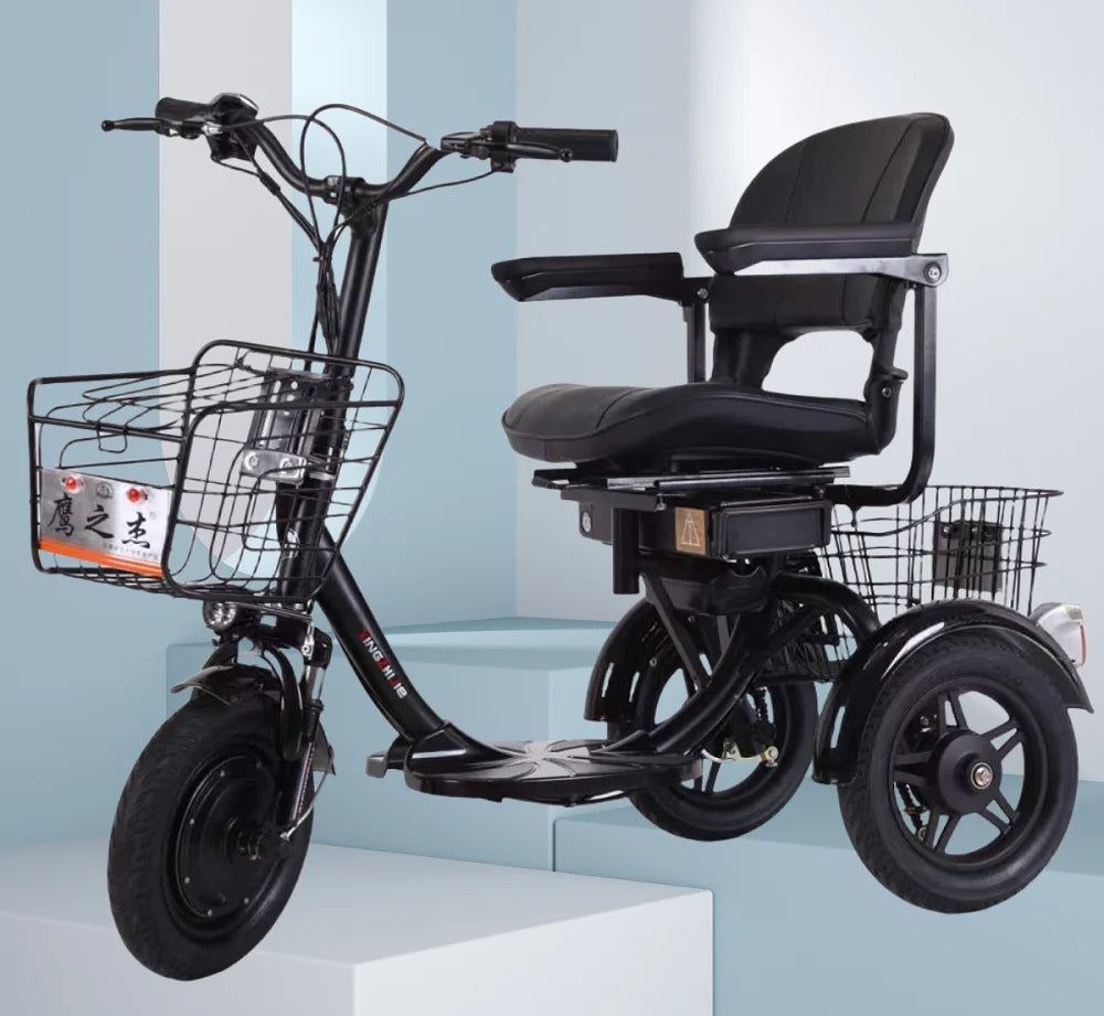 3-Wheel Electric Mobility Scooter for Adults, Folding Long-Range Design