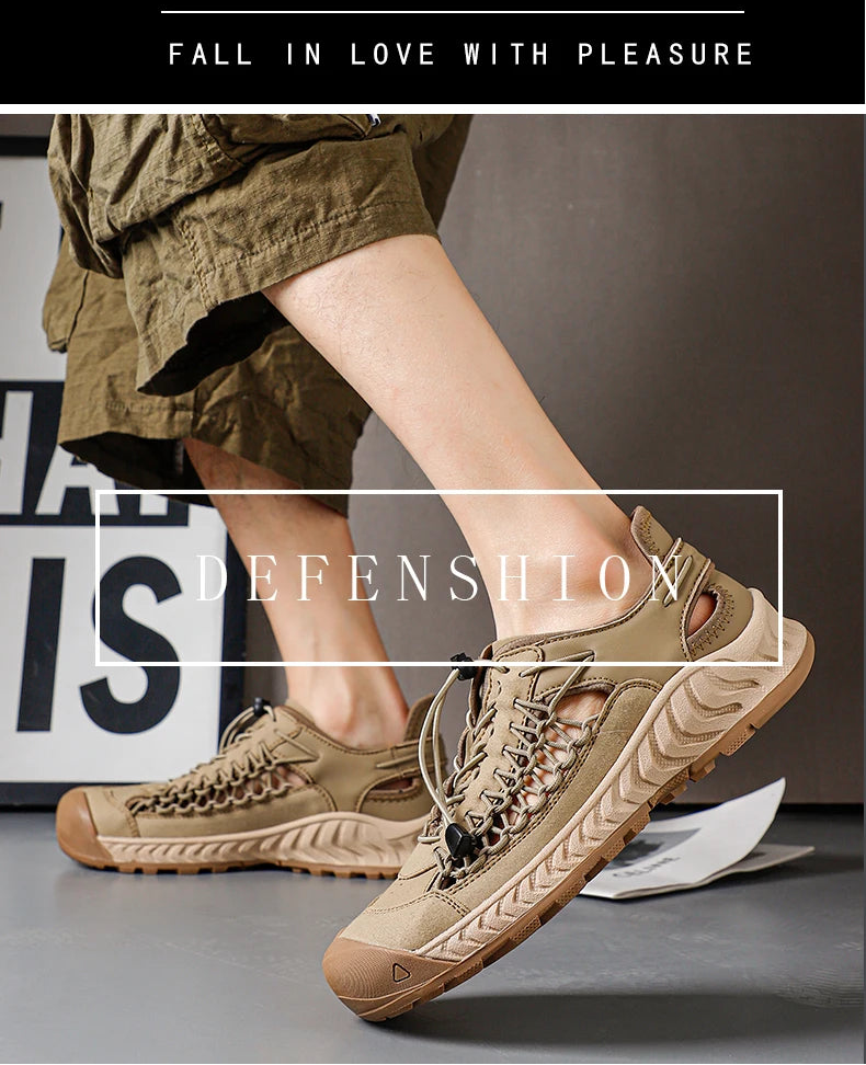 Men's Mesh-Lined Elastic-Band Sandals
