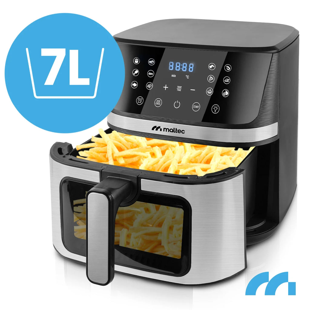 MalTec 7L 1800W Large Air Fryer – Fat-Free Frying with Viewing Window, AirFryer1800W-7L
