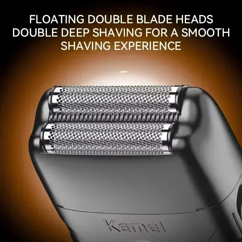 Kemei Professional Hair Clipper & Beard Trimmer – LCD Display, Wet/Dry, USB Fast Charge