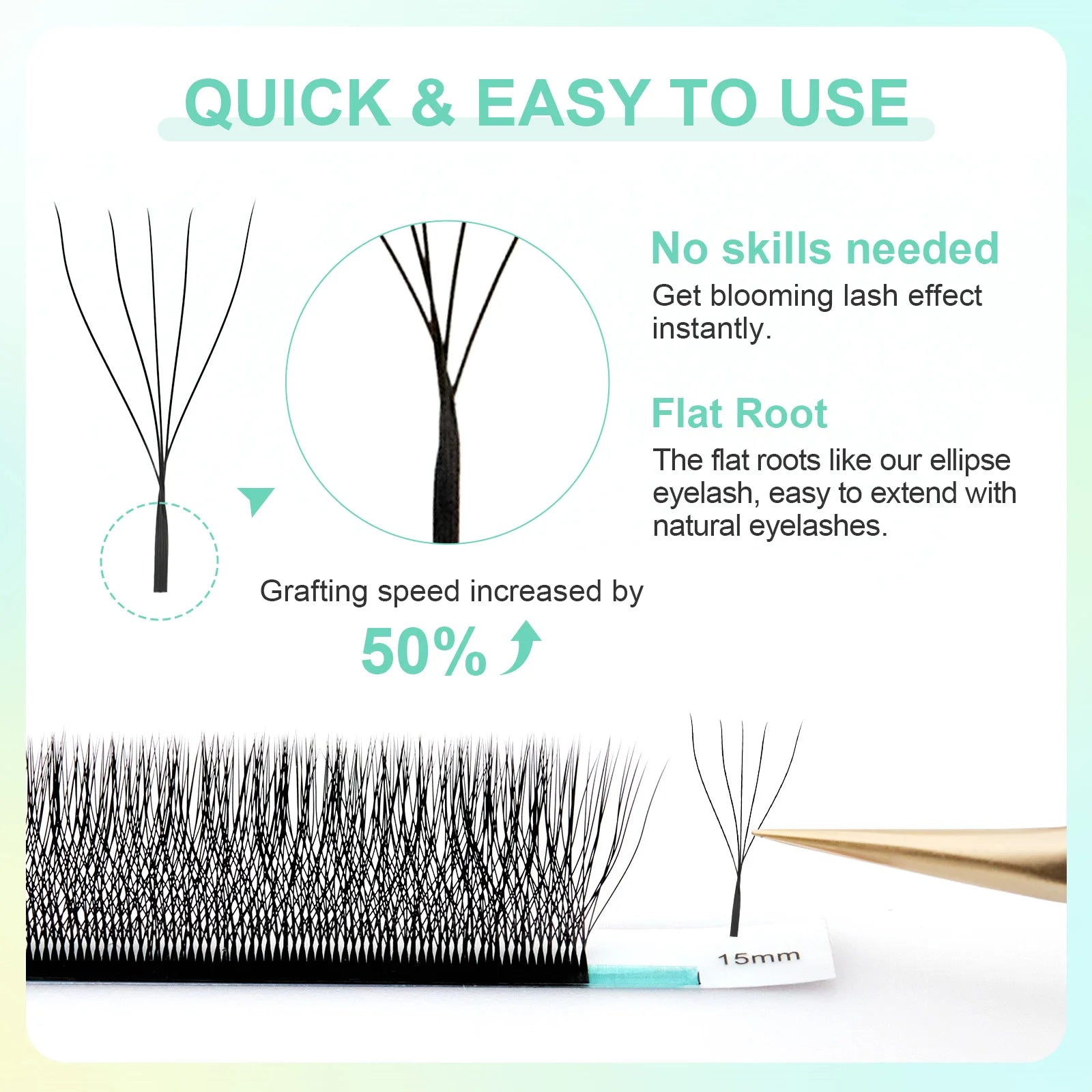 Salon-Perfect Lashes. Every Time. — NAGARAKU W Shape Premade Fan Eyelash Extensions | 3D 4D 5D, C & D Curl, 0.07mm, 8–15mm, Natural Soft Light