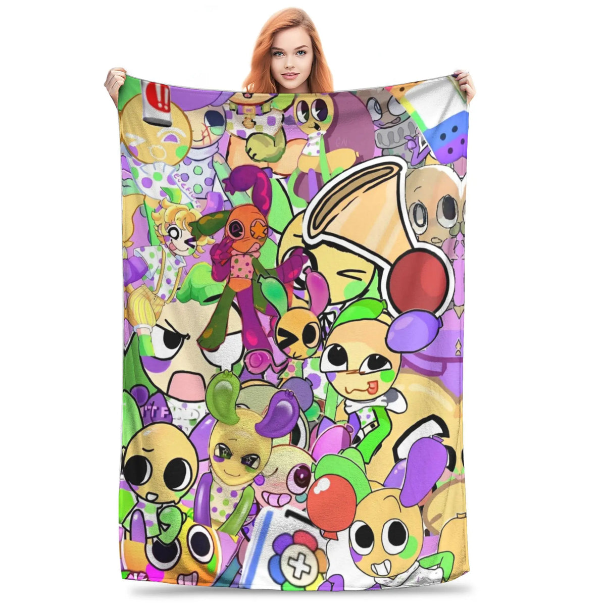 Dandy's World Pebble Fleece Throw Blanket – Soft Novelty Character Print, 5 Sizes