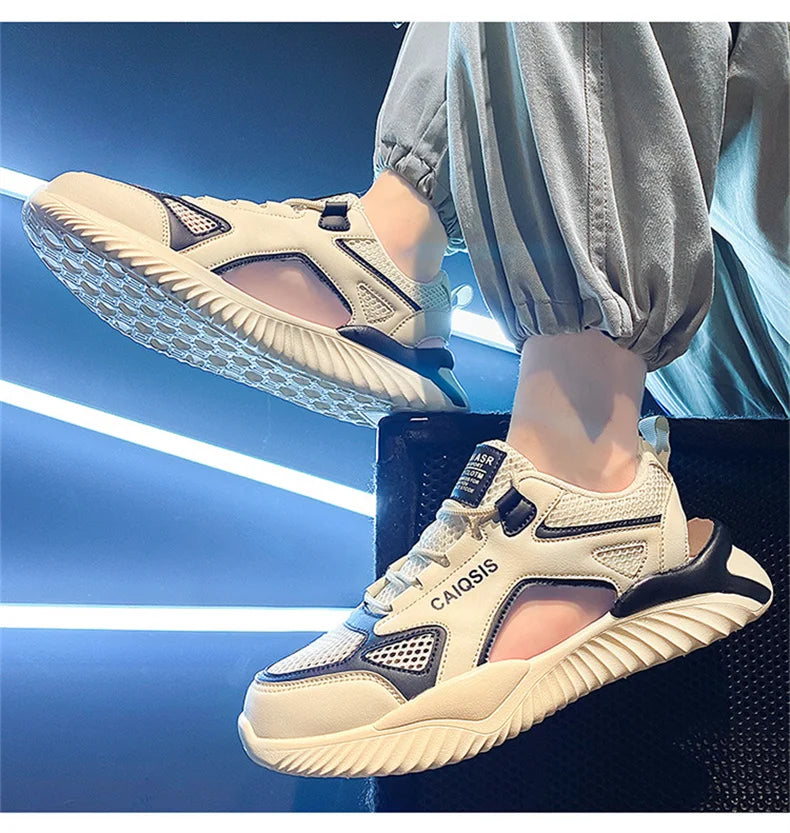 Breathable Mesh Lace-Up Sandals