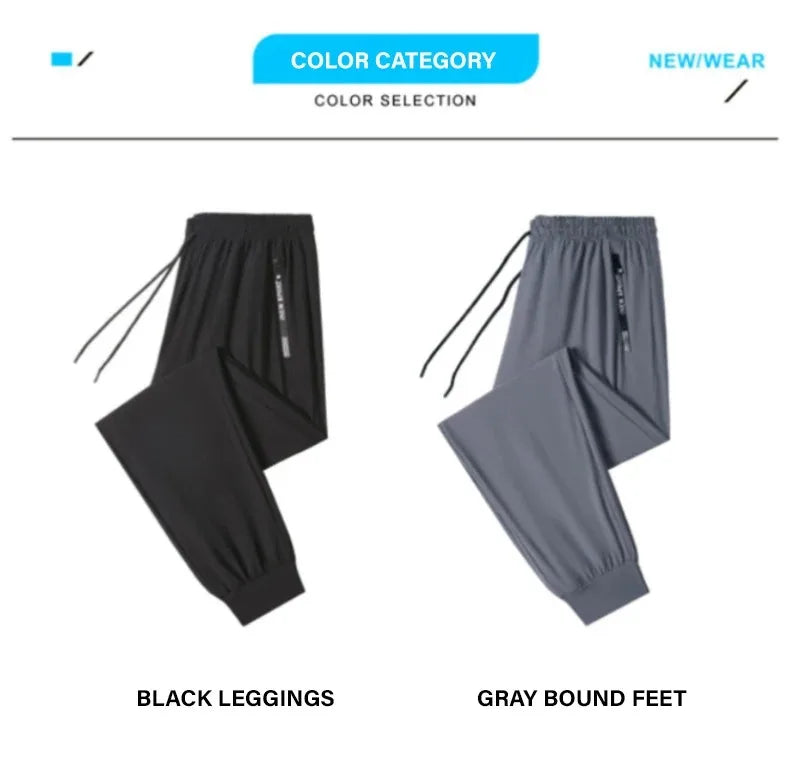 Men's Ice Silk Wide Leg Casual Pants — Lightweight Breathable Trousers