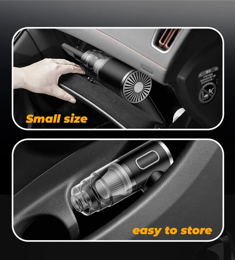 ABS Portable Wireless Car Vacuum Cleaner — Powerful Mini Cleaning Machine for Home, Carpet & Car