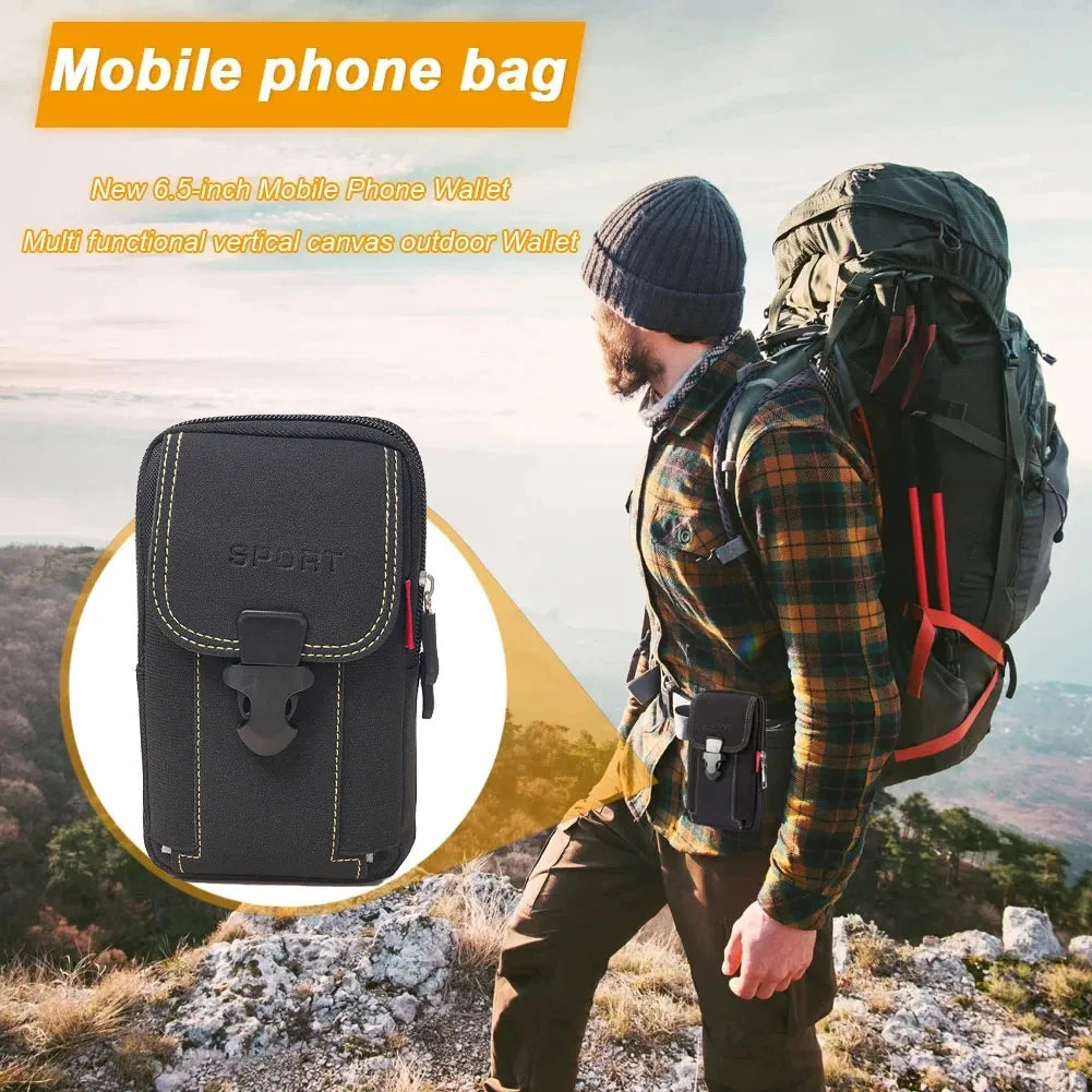 Men's Tactical MOLLE Belt Phone Holster – Waist Bag, Card Holder & Duty Belt Pack