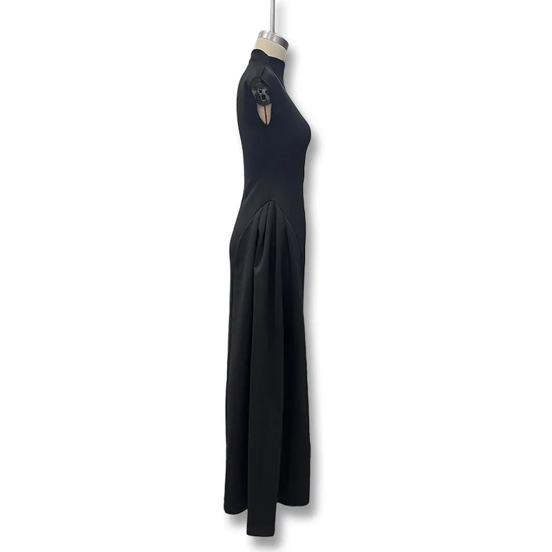 Sleeveless A-Line Prom Banquet Evening Dress — Solid Elegant Midi Formal Dress