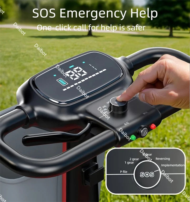 4-Wheel Folding Mobility Scooter with Baby Seat