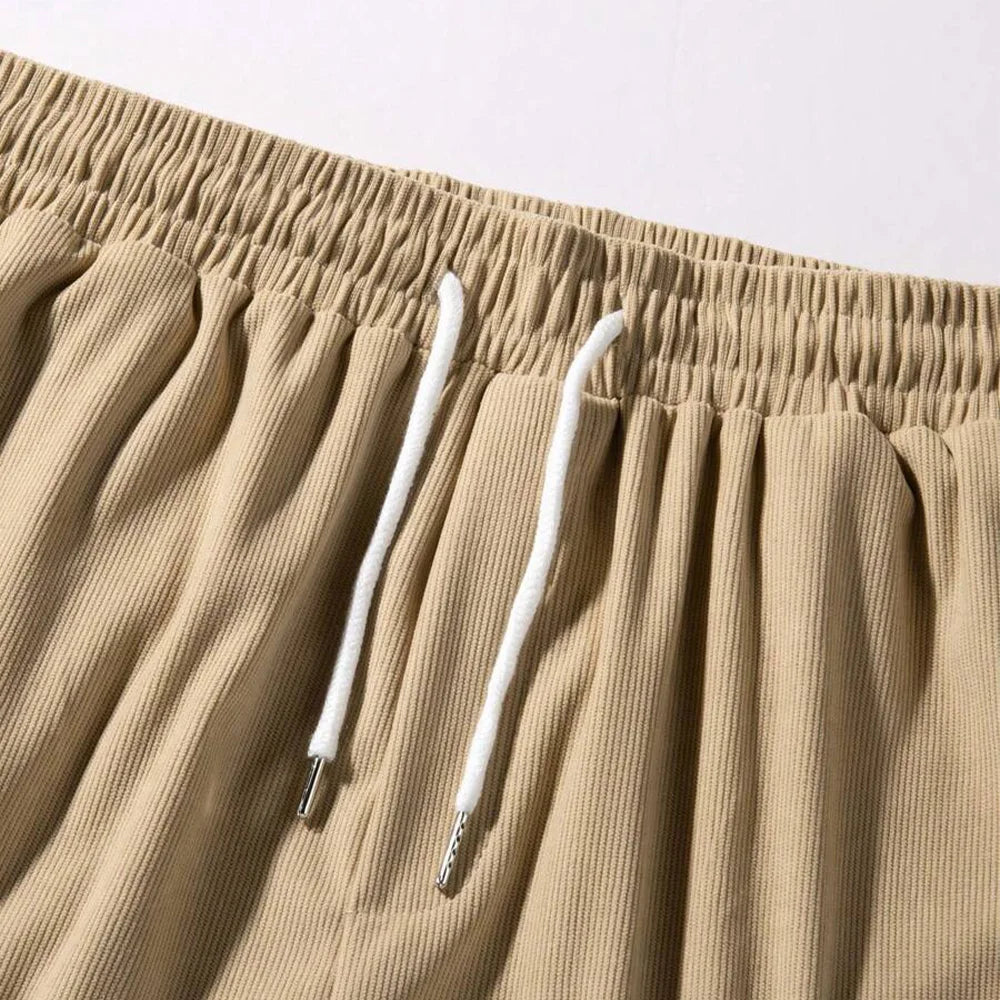 Men's Corduroy Basketball Shorts — Textured Casual Sport Shorts