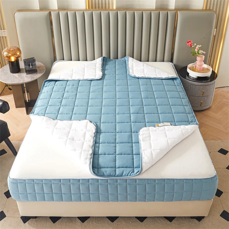 Six-Sided All-Inclusive Mattress Cover with Zipper – Thickened Quilted Protector, Custom Sizes