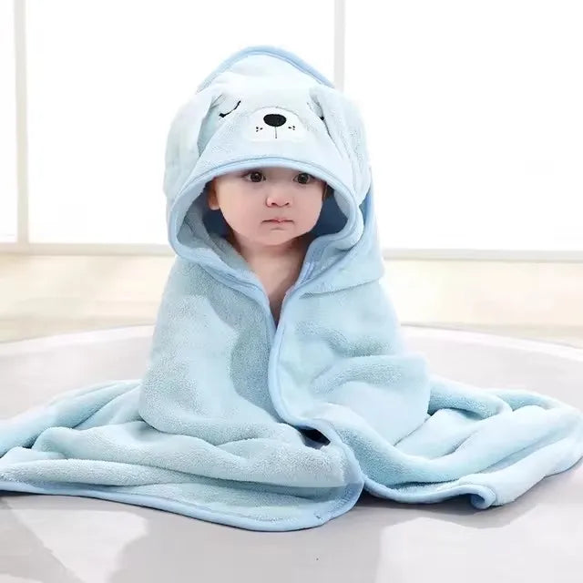Cute Cartoon Hooded Baby Bath Towel – Soft Newborn Bathrobe & Swaddle Wrap for Boys & Girls