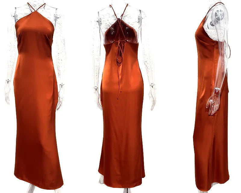 Sleeveless Backless Slim Maxi Party Dress — Sexy Solid Temperament Formal Dress