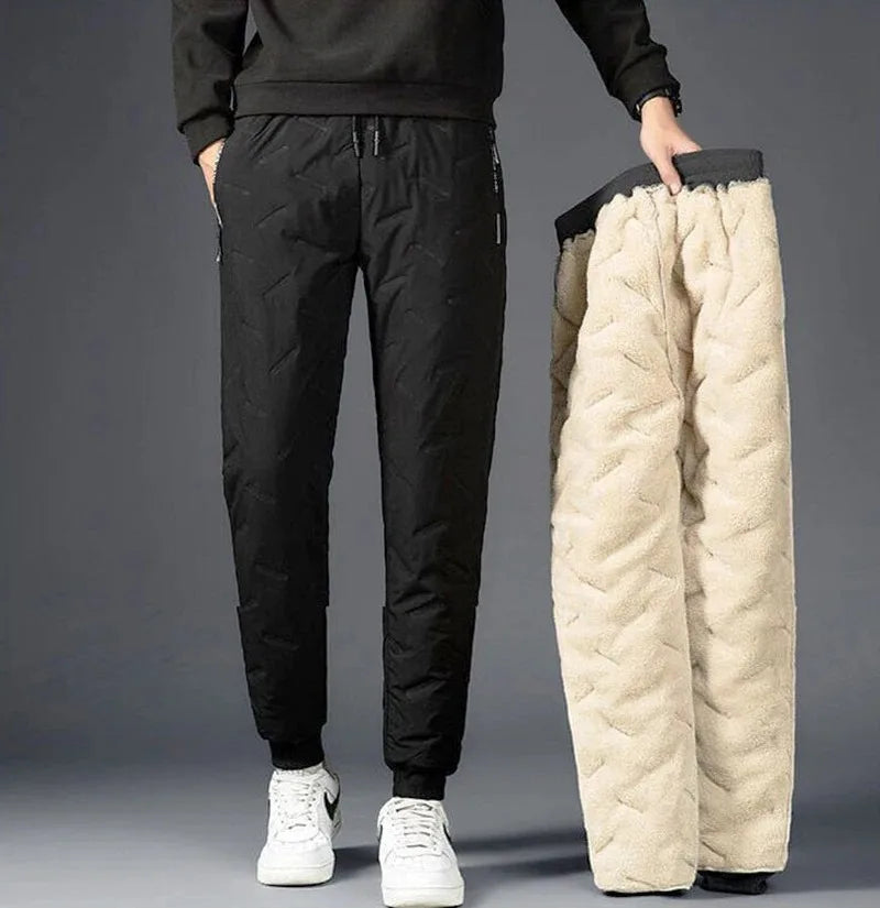 Women's Warm Plush Straight Leg Drawstring Pants — Thickened Winter Sport Trousers